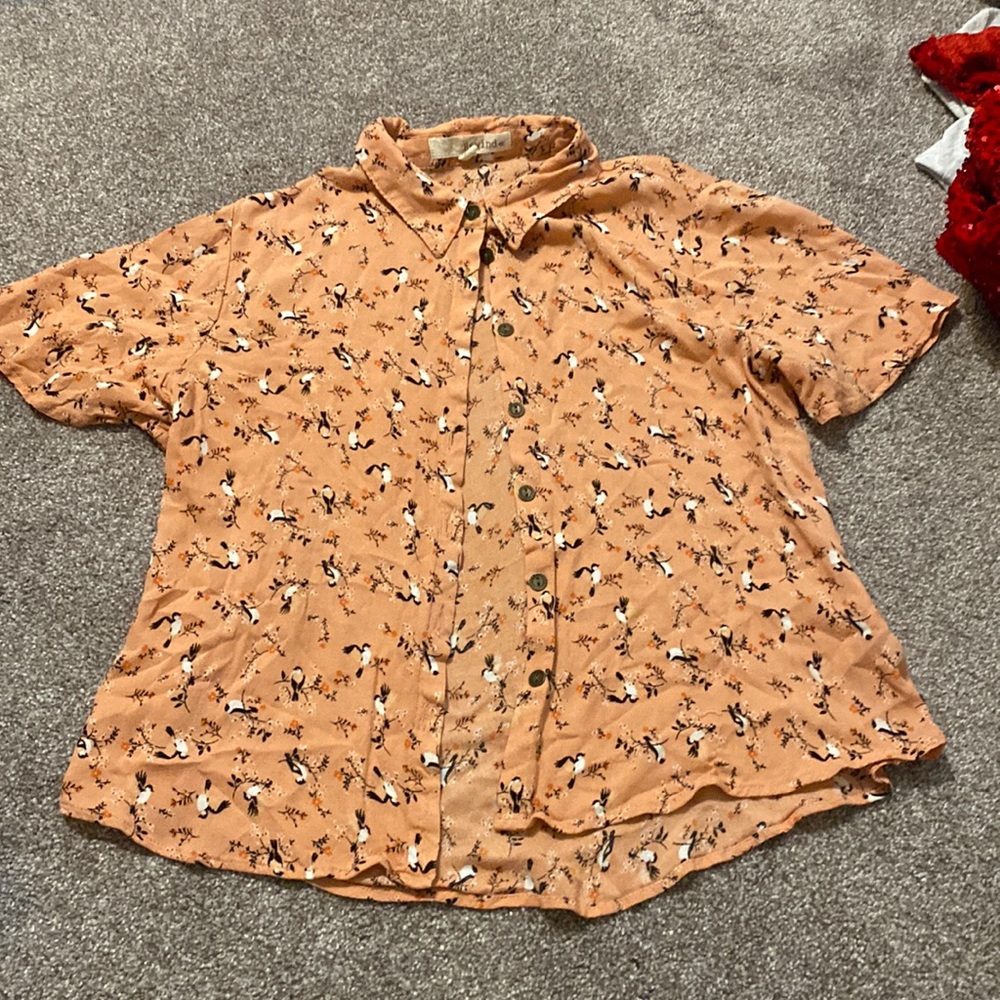 cropped button up